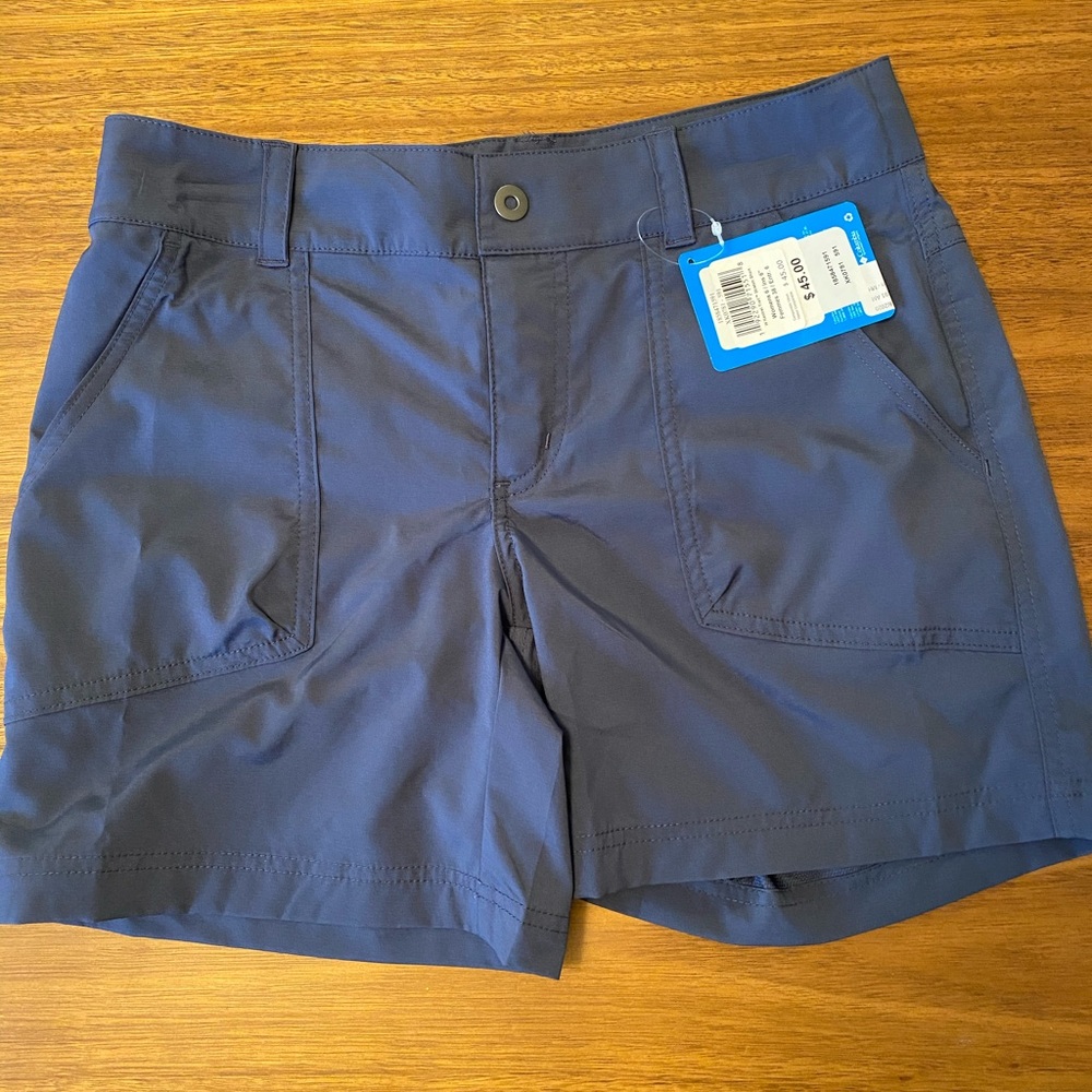 COLUMBIA NEW Omni shield hiking shorts navy sz 6 - Picture 1 of 5